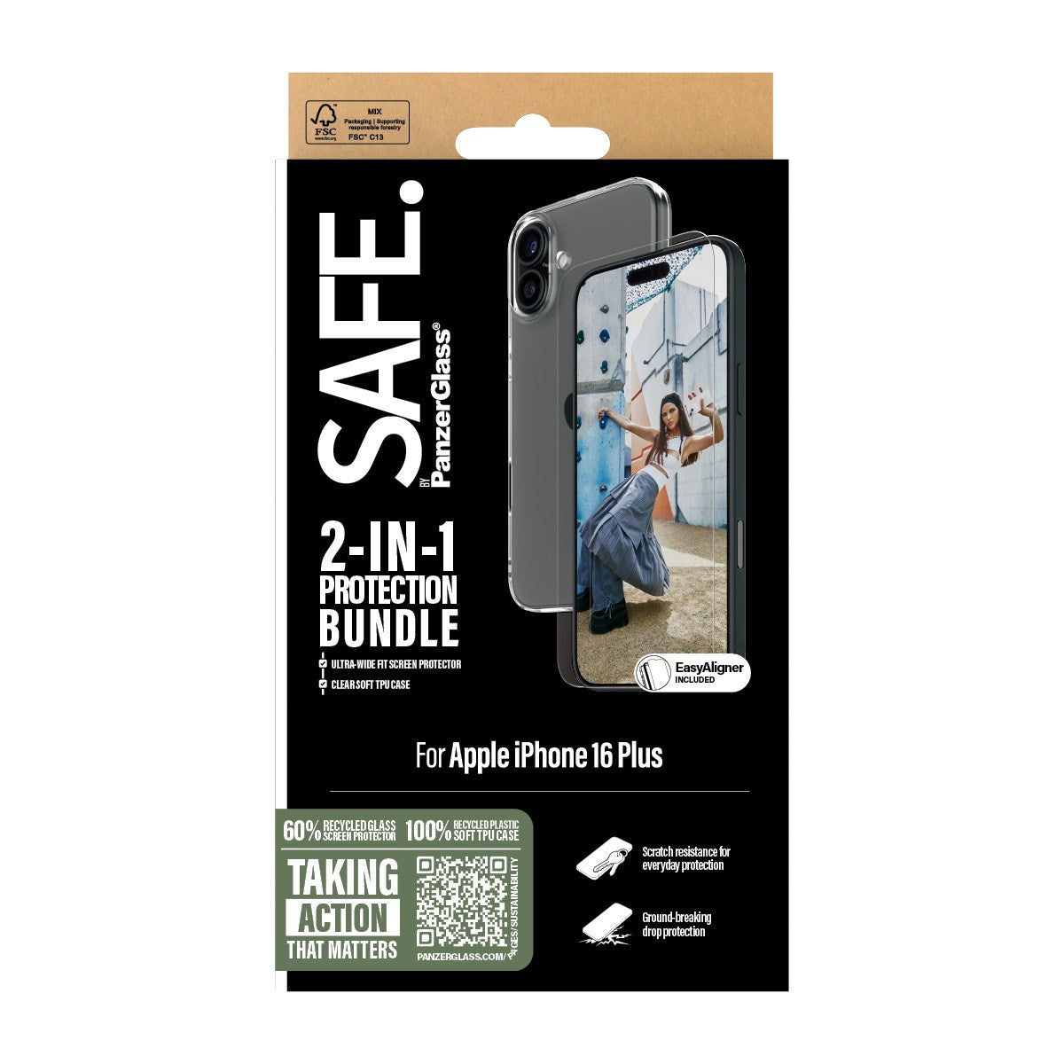SAFE. by PanzerGlass® 2-in-1 Protection Bundle iPhone 16 Plus